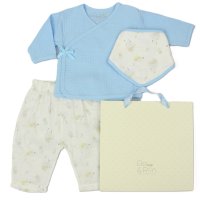 E13420: Baby Boys Teddy Muslin 3 Piece Piece Gift set (0-6 Months)